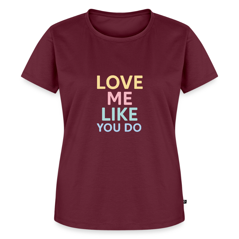 Frauen Premium T-Shirt "love me" - Burgunderrot