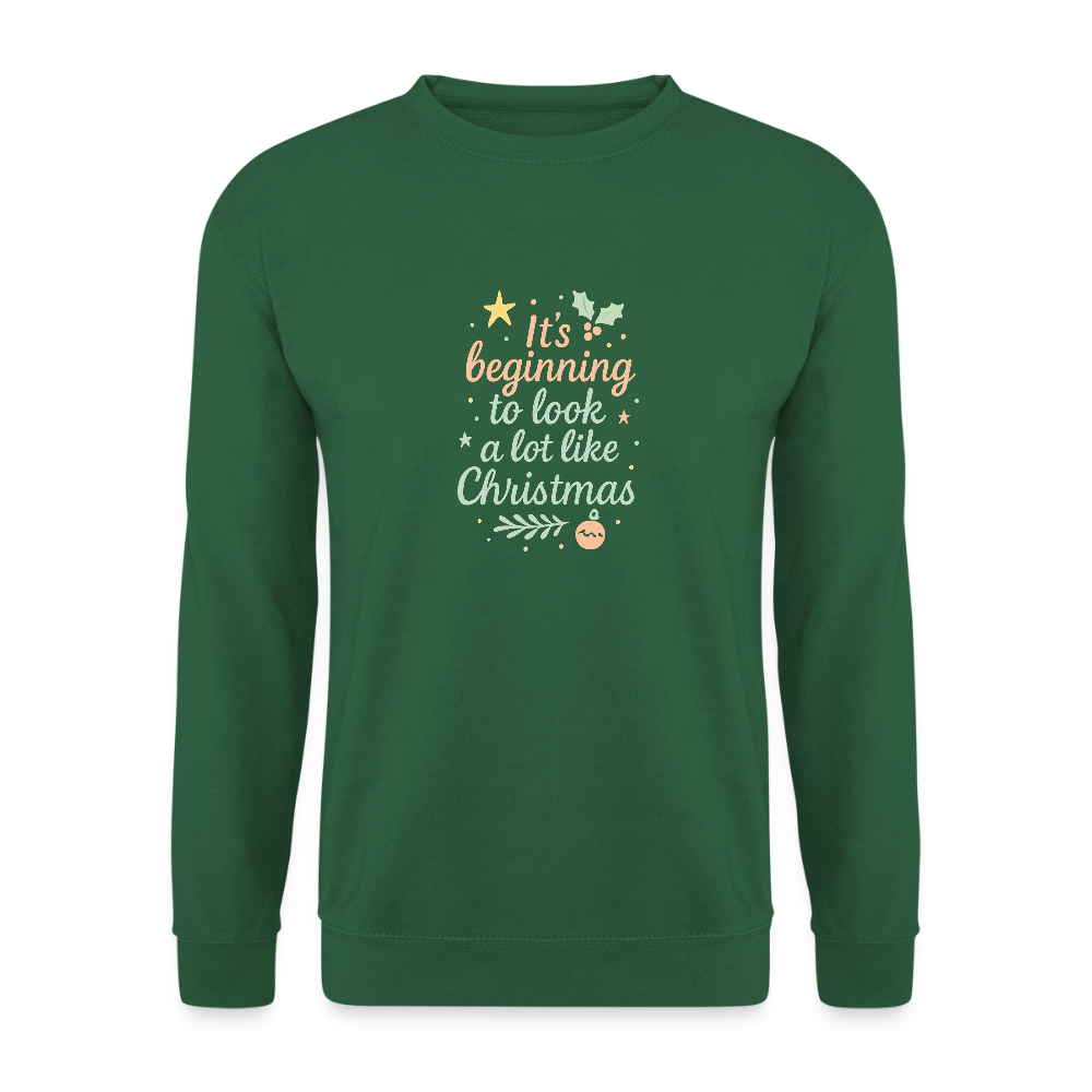 Unisex Pullover "It's beginning to look like Christmas" - Grün