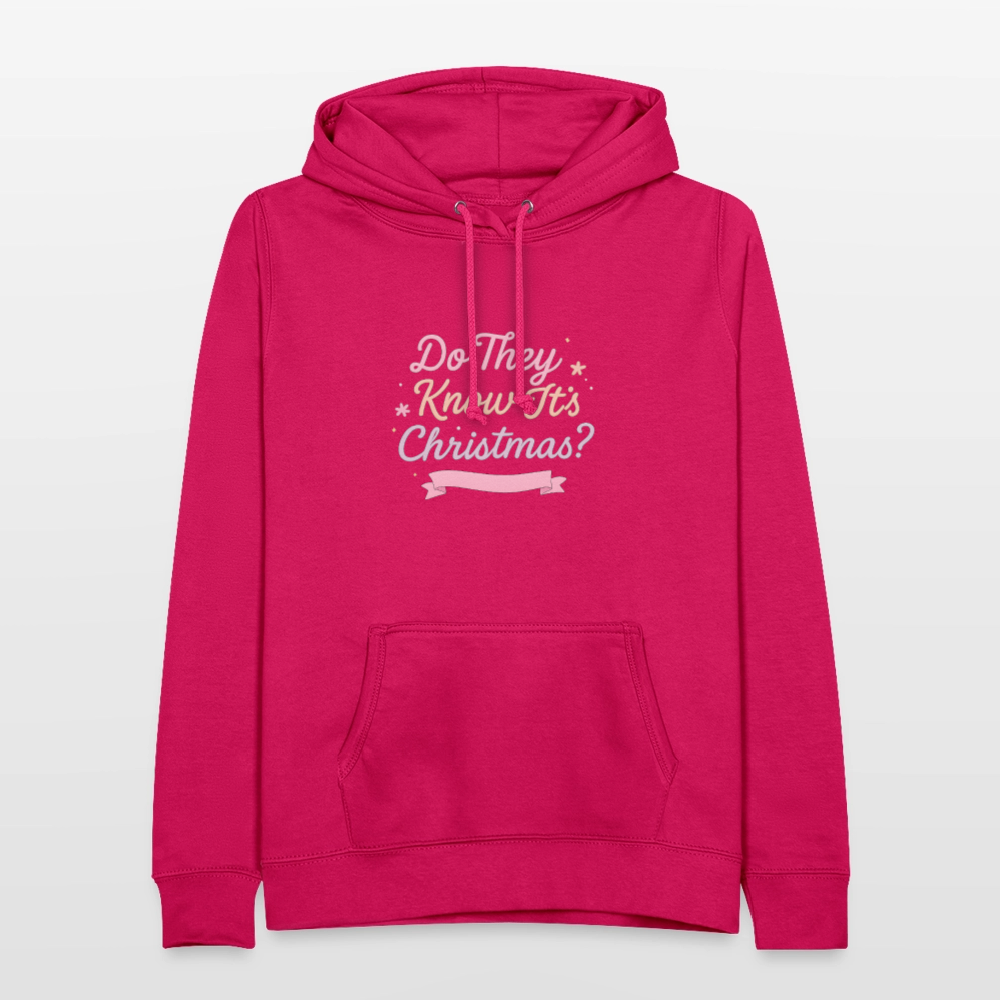 Frauen Hoodie "Do They Know It's Christmas?" - dunkles Pink