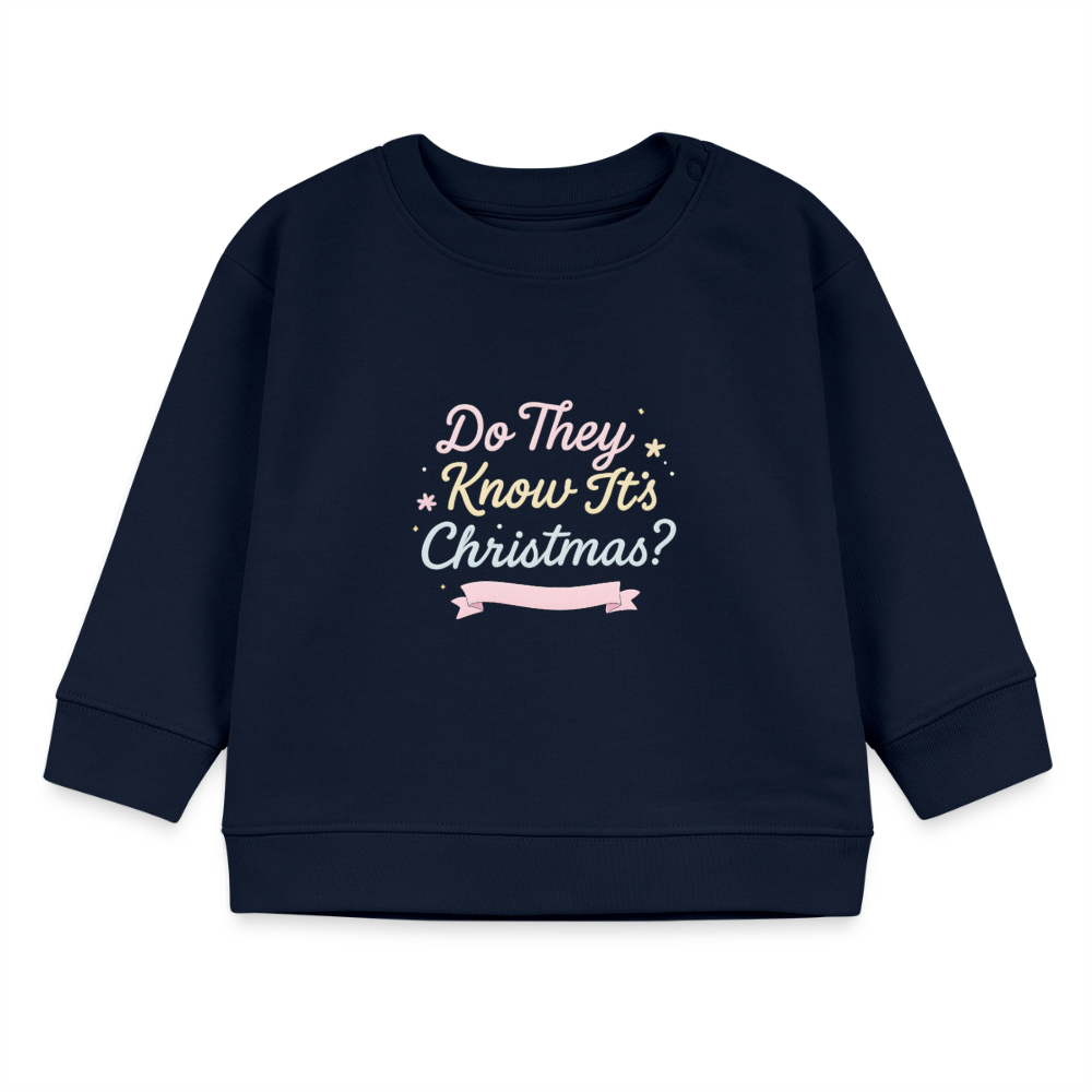 Bio-Sweatshirt "DoThey Know It's Christmas?" - Navy