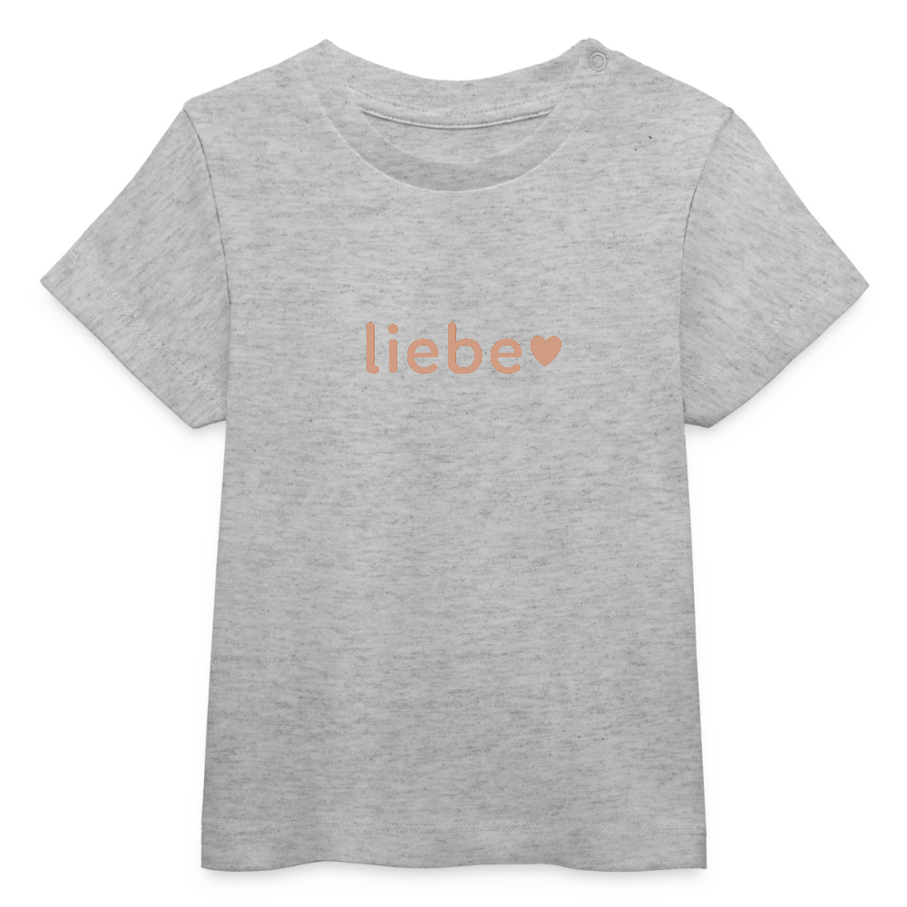 Baby Bio-T-Shirt "liebe" - Grau meliert
