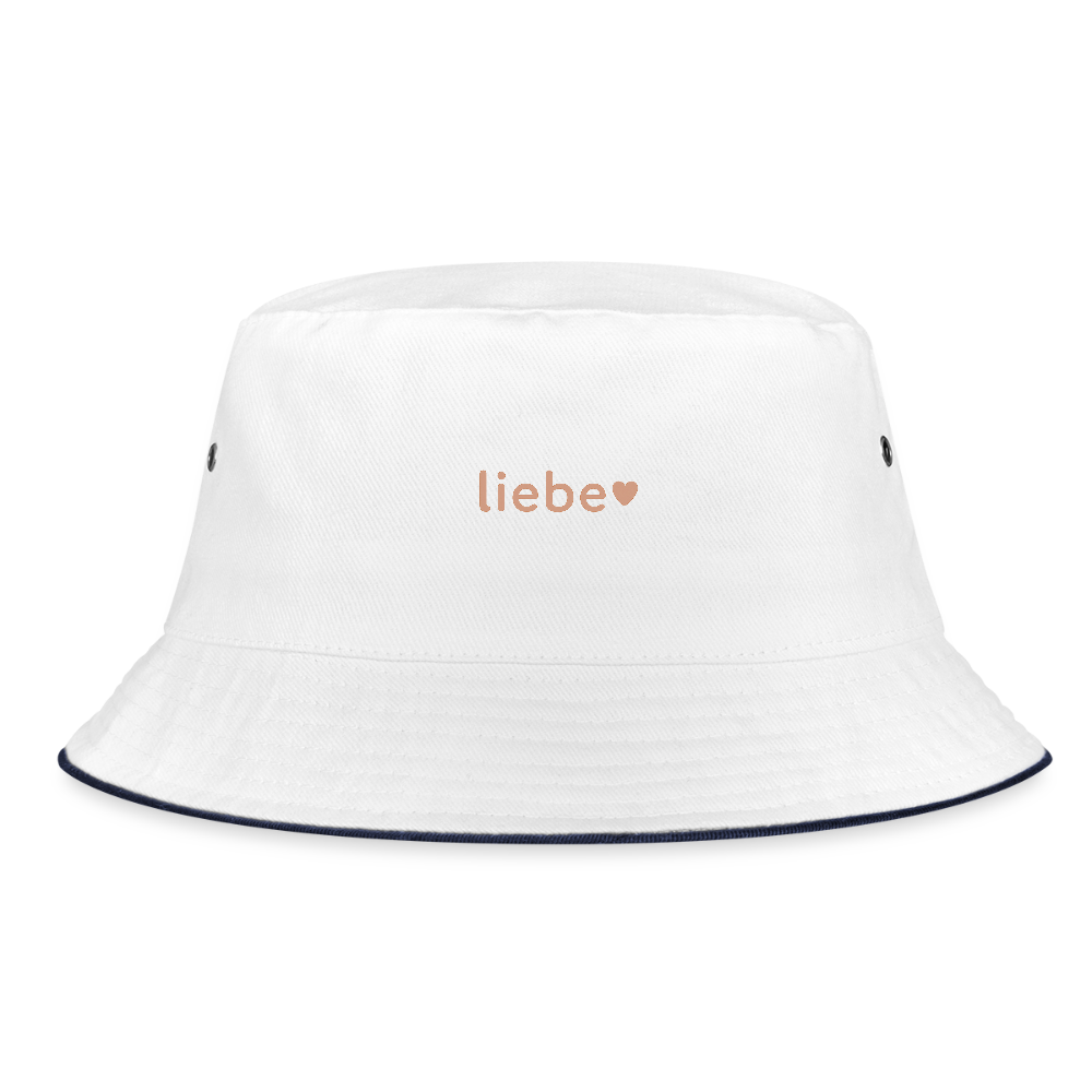 Fischerhut "liebe" - Weiß/Navy