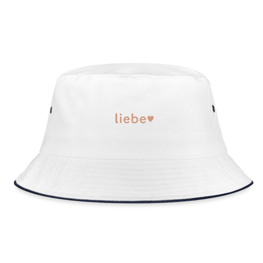 Fischerhut "liebe" - Weiß/Navy