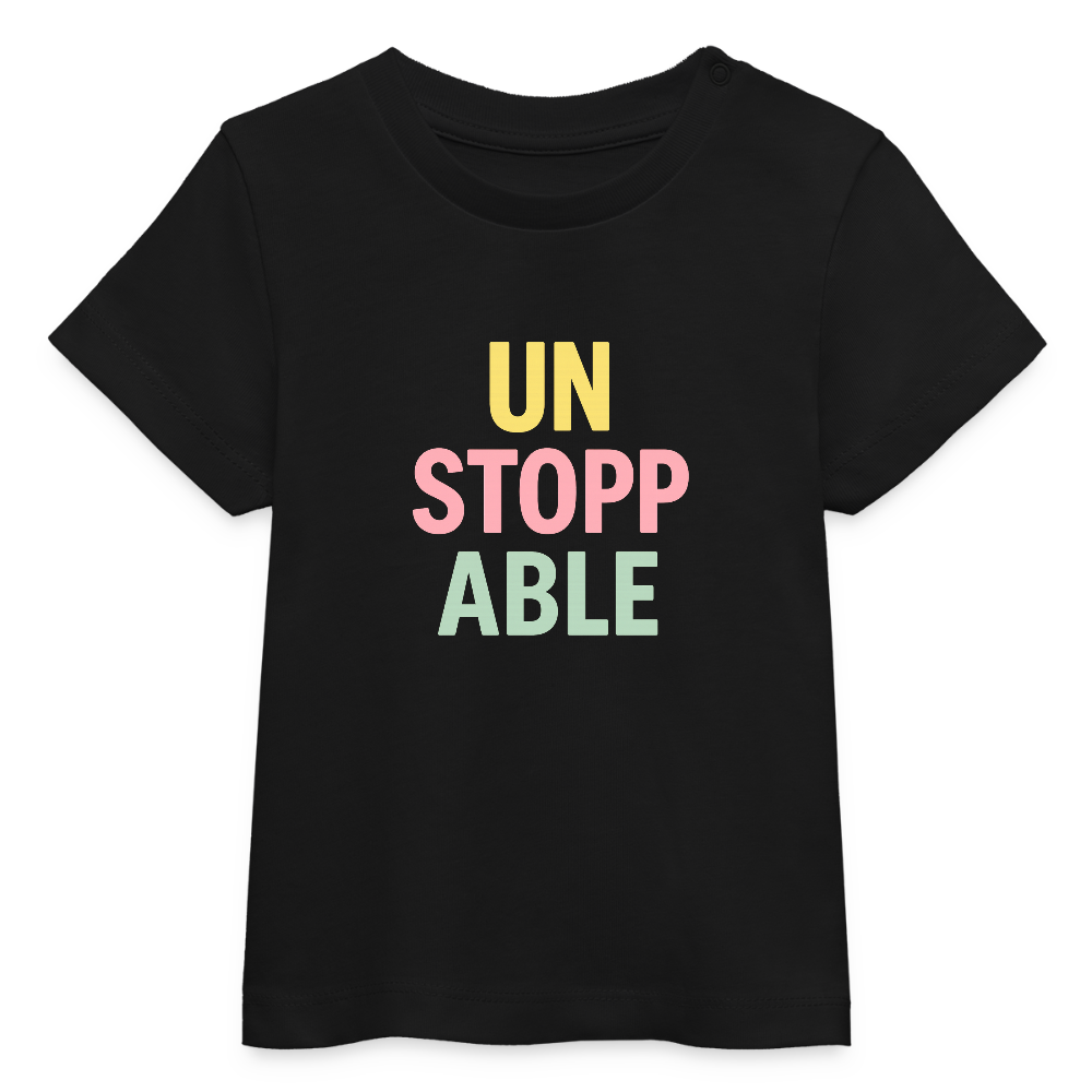 Baby Bio-T-Shirt "unstoppable" - Schwarz