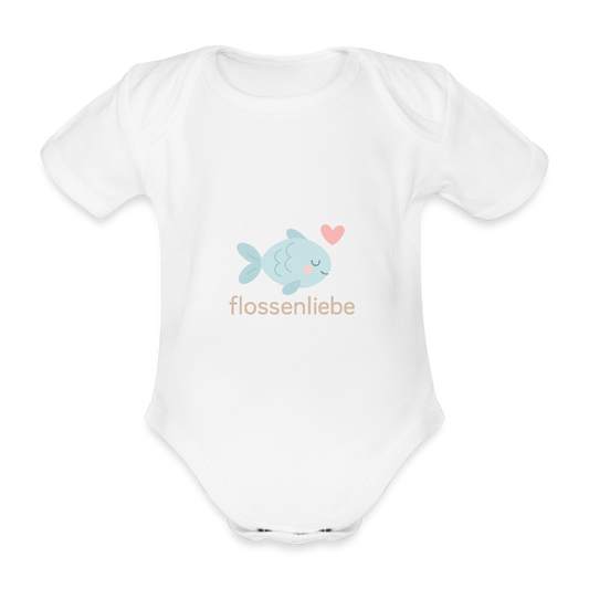 Baby Bio-Kurzarm-Body "Fisch" - Weiß