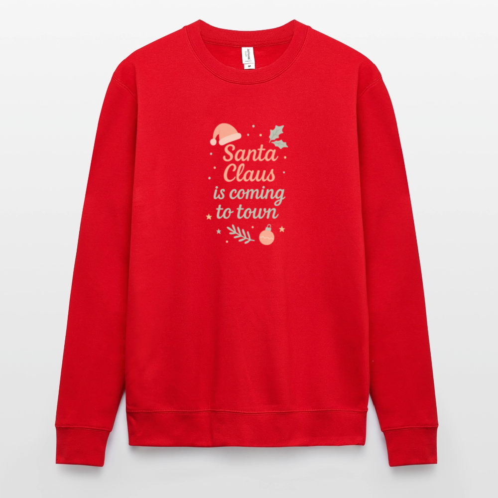 Unisex Pullover "Santa Claus is coming to town" - Rot