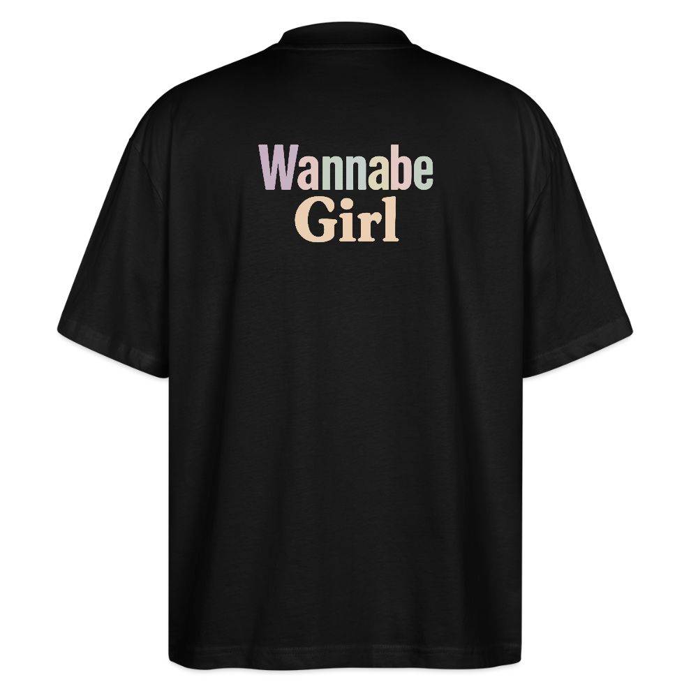 Oversized Shirt "Herz Wannabe Girl" - Schwarz