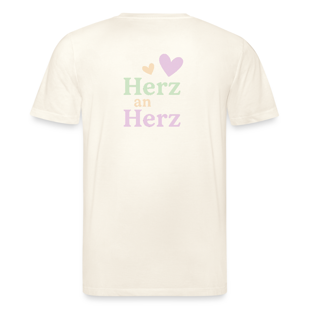 Unisex Bio-T-Shirt "Herz an Herz" - Naturweiß 