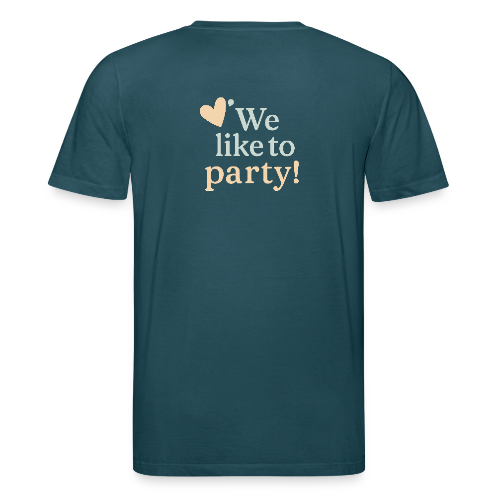 Unisex Bio-T-Shirt "We like to party!" - Dunkles Petrol