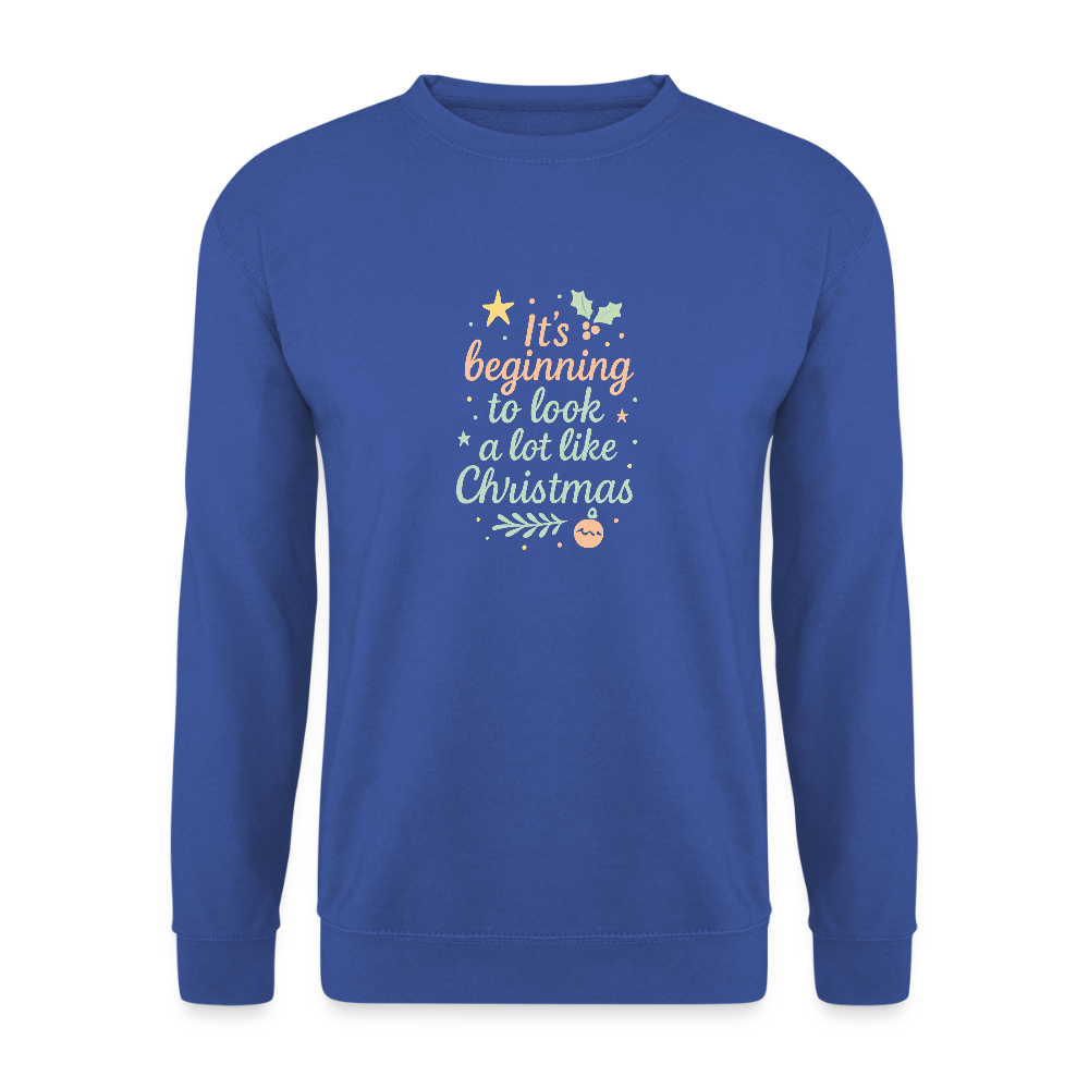 Unisex Pullover "It's beginning to look like Christmas" - Royalblau