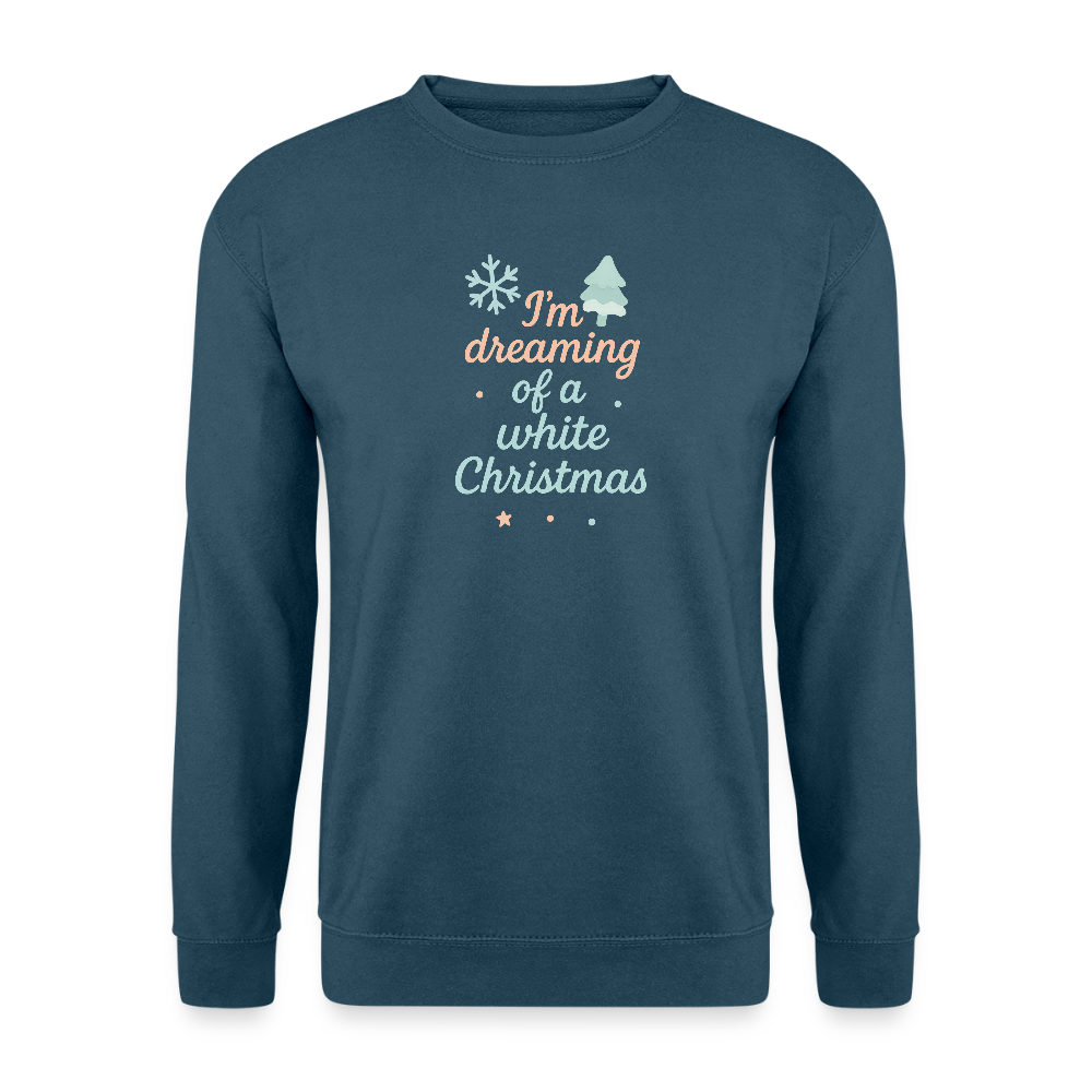 Unisex Pullover "White Christmas" - Indigoblau