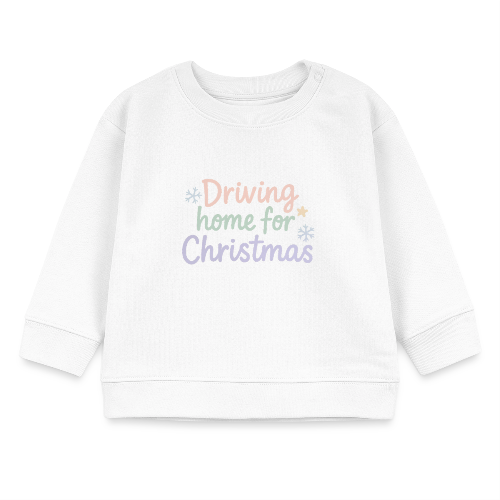 Bio-Sweatshirt "Driving home for Christmas" - Weiß