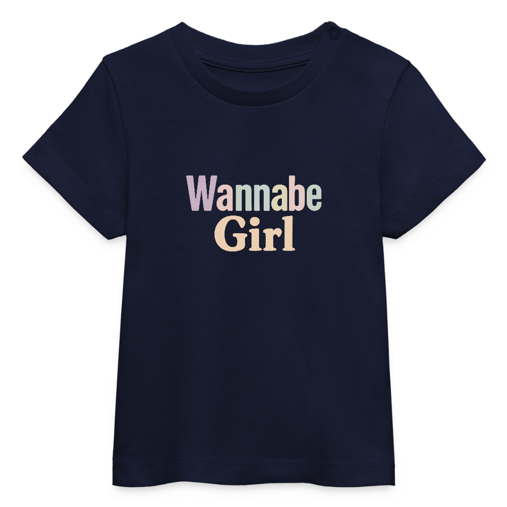 Baby Bio-T-Shirt "Wannabe Girl" - Navy