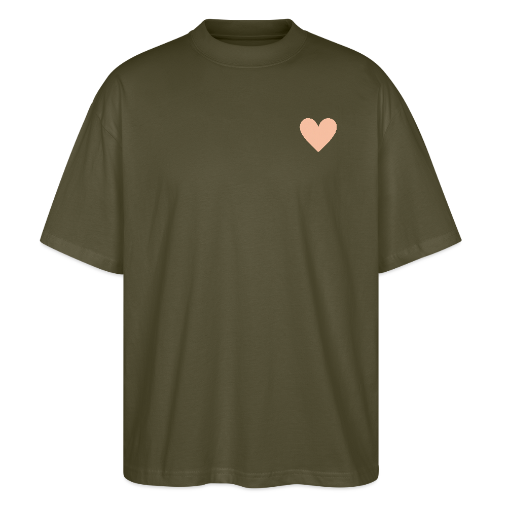 Oversized Shirt "Herz Wannabe Girl" - Khaki