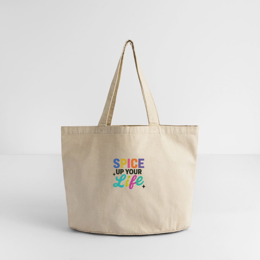 Vintage-Washed Shopper "spice up your life" - Vintage Sand 