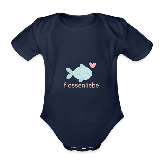 Baby Bio-Kurzarm-Body "Fisch" - Dunkelnavy