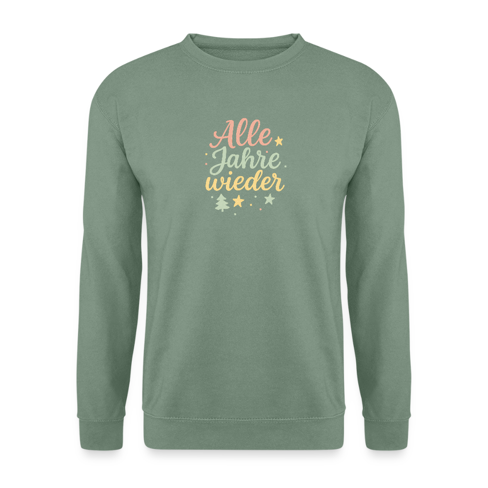 Unisex Pullover "Alle Jahre wieder" - Graugrün