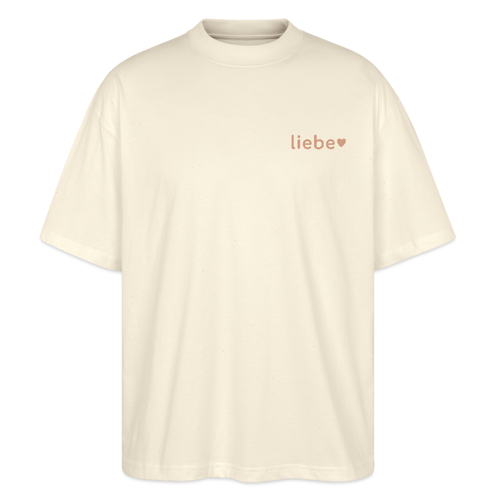 Oversized Shirt "liebe" - Weißgrau