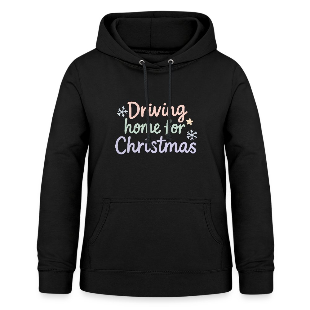 Frauen Hoodie "Driving home for Christmas" - Schwarz