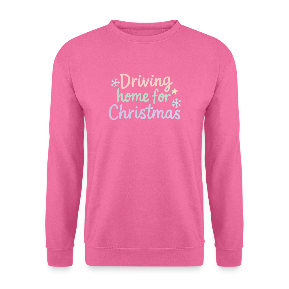 Unisex Pullover "Driving home for Christmas" - Pink