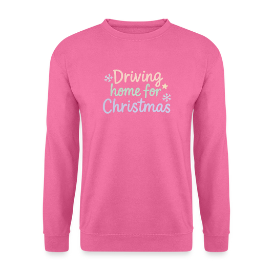 Unisex Pullover "Driving home for Christmas" - Pink