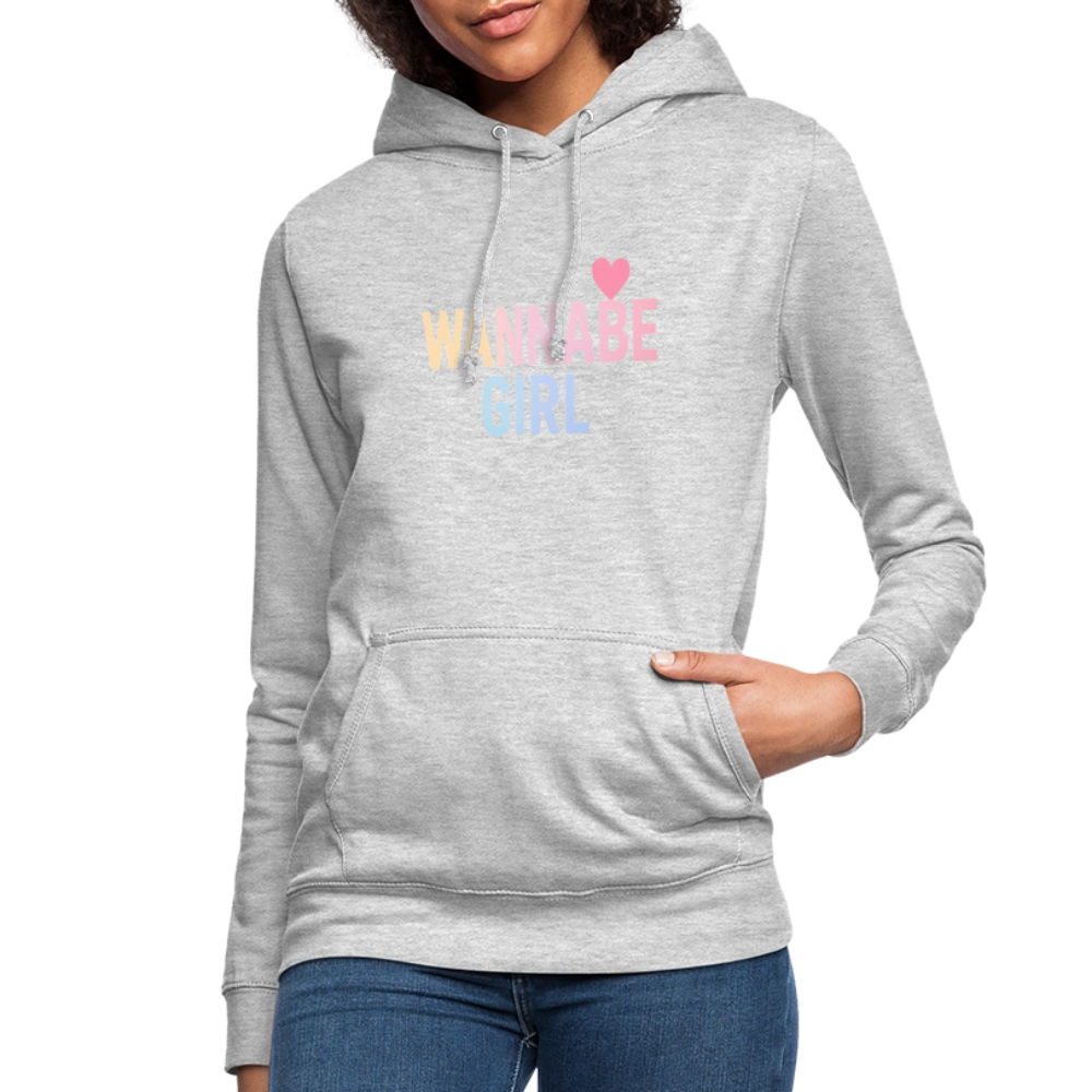 Frauen Hoodie "Wannabe Girl" - Hellgrau meliert
