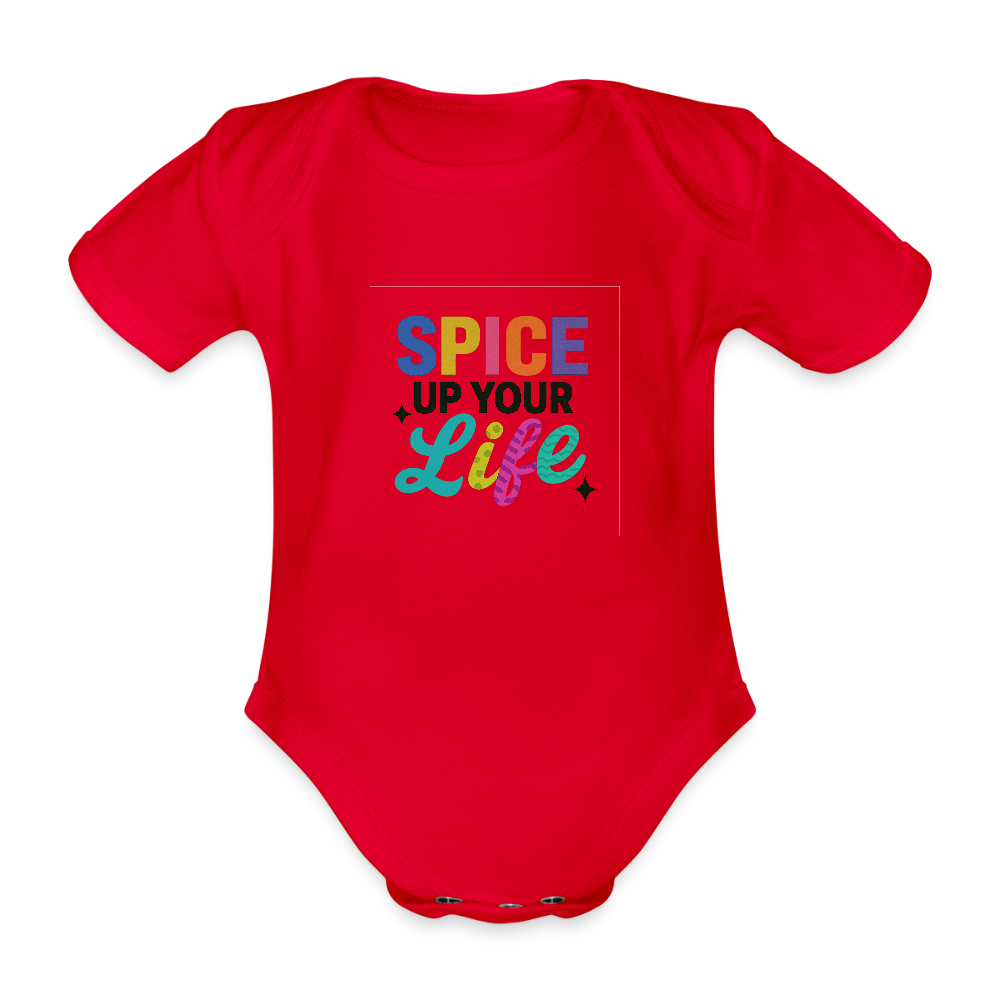 Baby Bio-Kurzarm-Body "spice up your life" - Rot