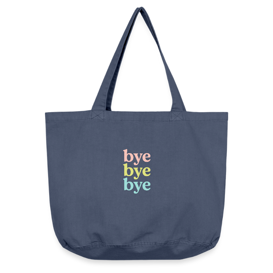 Vintage-Washed Shopper "bye bye bye" - Vintage Denim