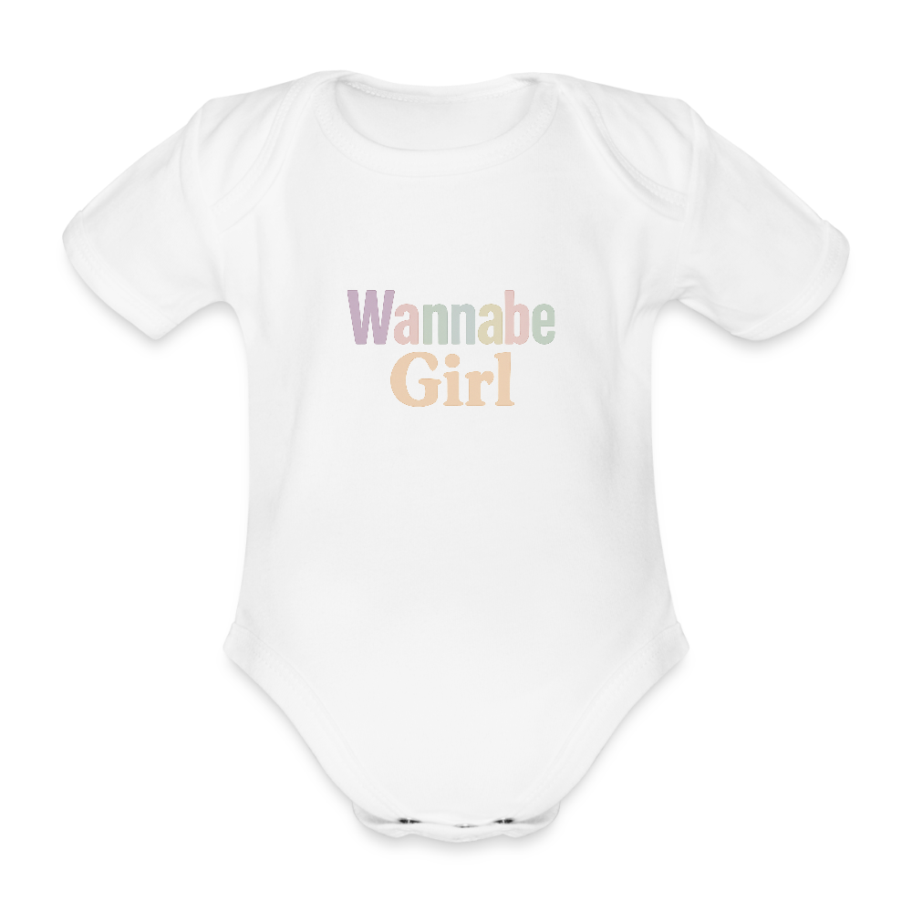 Baby Bio-Kurzarm-Body "Wannabe Girl" - Weiß
