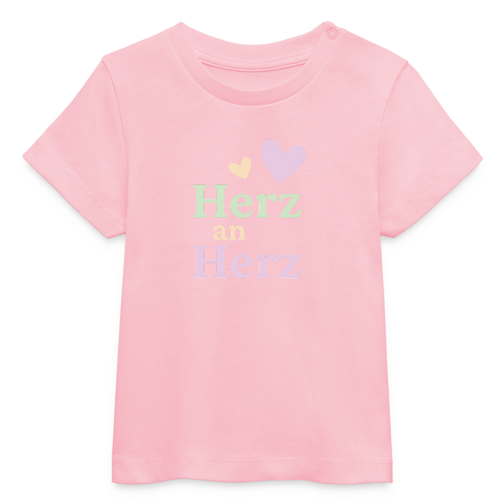 Baby Bio-T-Shirt "Herz an Herz" - Hellrosa