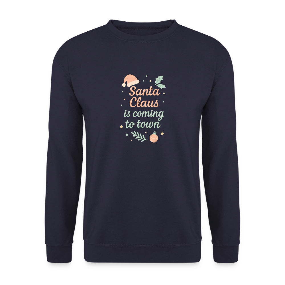 Unisex Pullover "Santa Claus is coming to town" - Navy