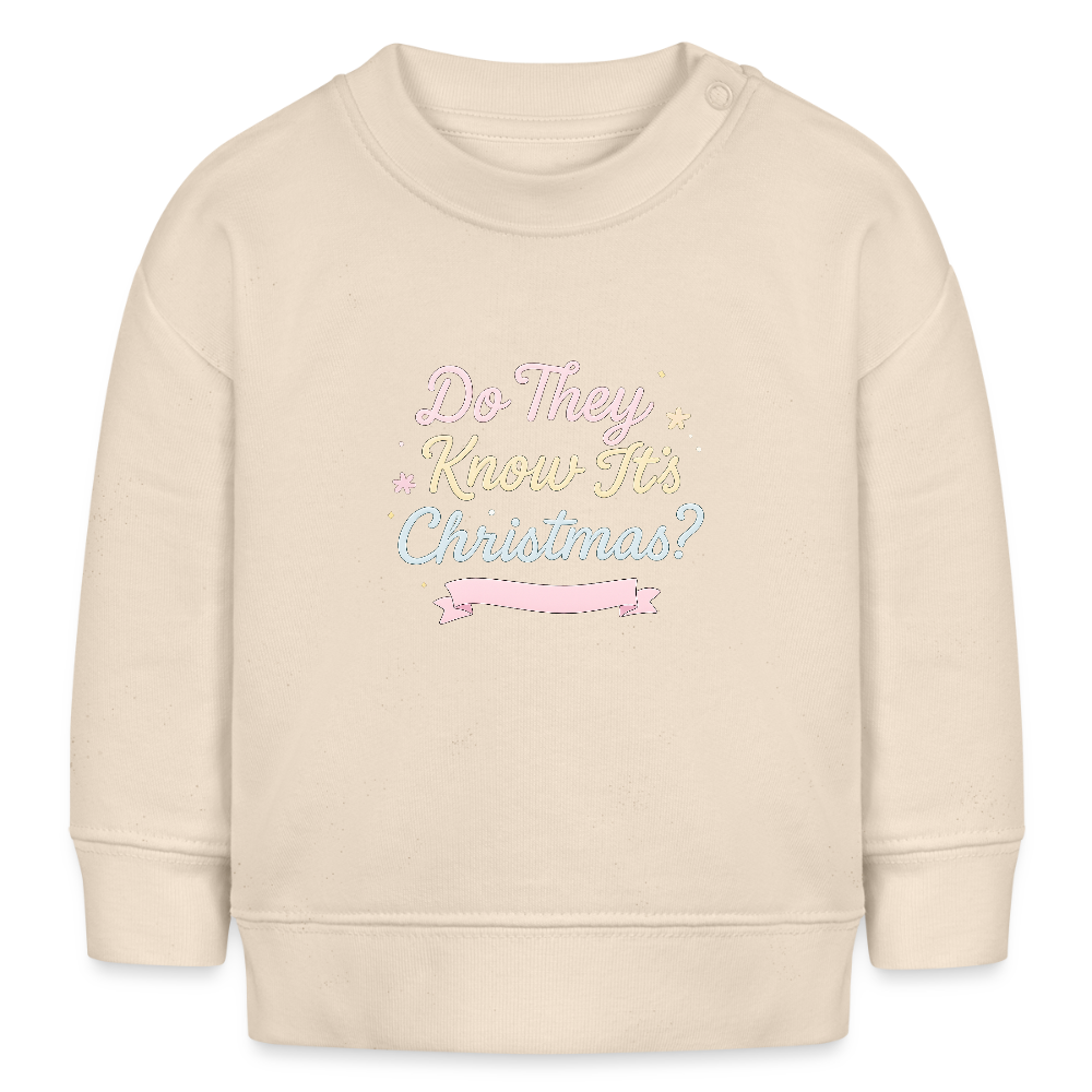 Bio-Sweatshirt "DoThey Know It's Christmas?" - Weißgrau