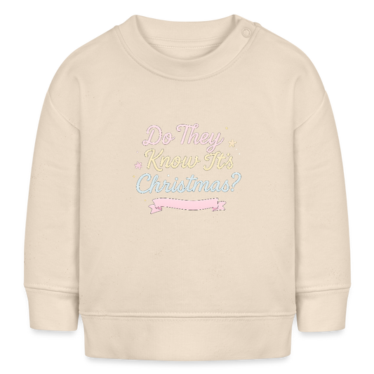 Bio-Sweatshirt "DoThey Know It's Christmas?" - Weißgrau