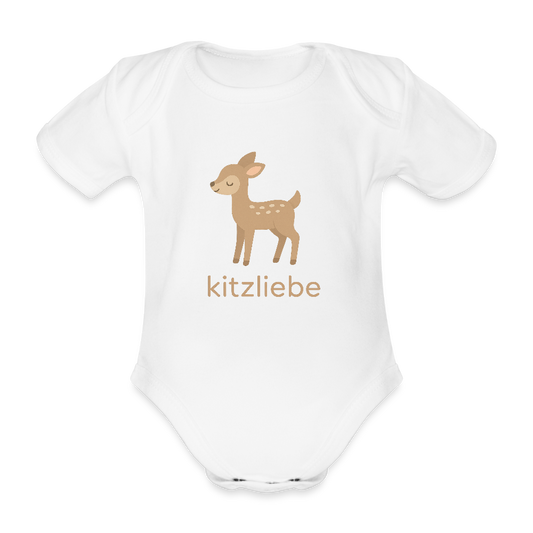 Baby Bio-Kurzarm-Body "Reh" - Weiß