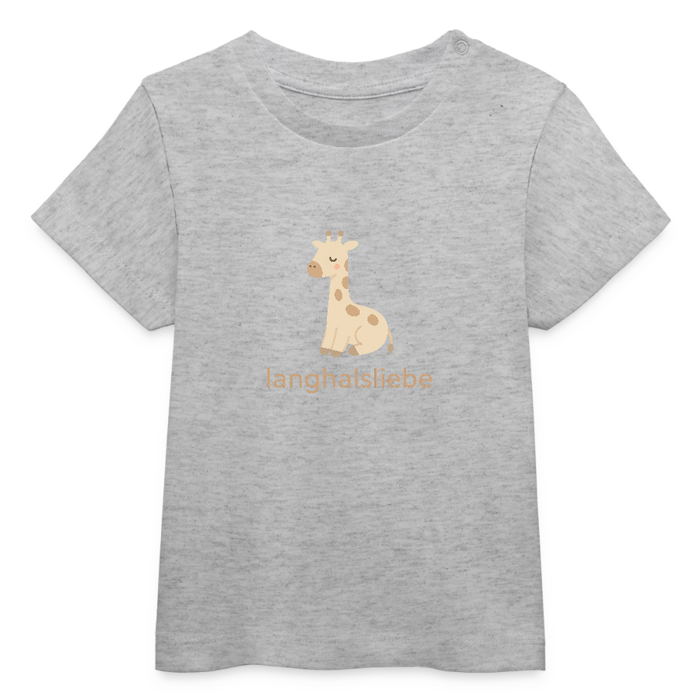 Baby Bio-T-Shirt "Giraffe" - Grau meliert