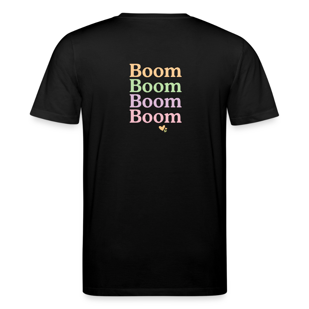 Unisex Bio-T-Shirt "Boom Boom Boom Boom" - Schwarz