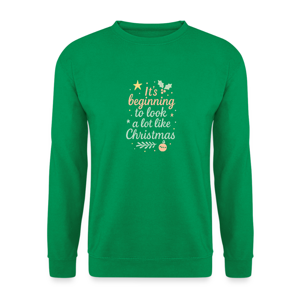 Unisex Pullover "It's beginning to look like Christmas" - Kelly Green