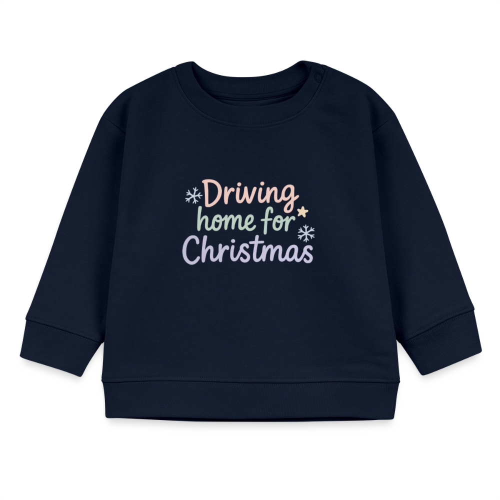 Bio-Sweatshirt "Driving home for Christmas" - Navy