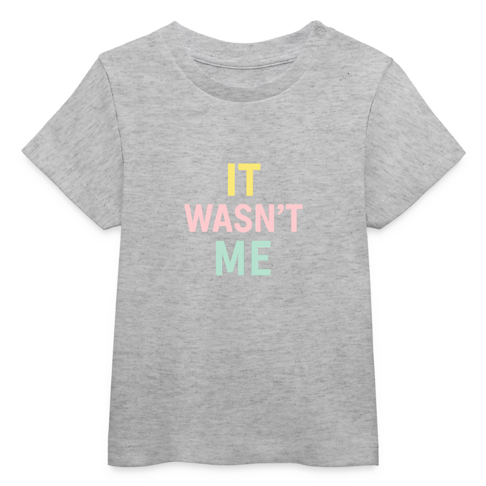Baby Bio-T-Shirt "it wasn't me" - Grau meliert