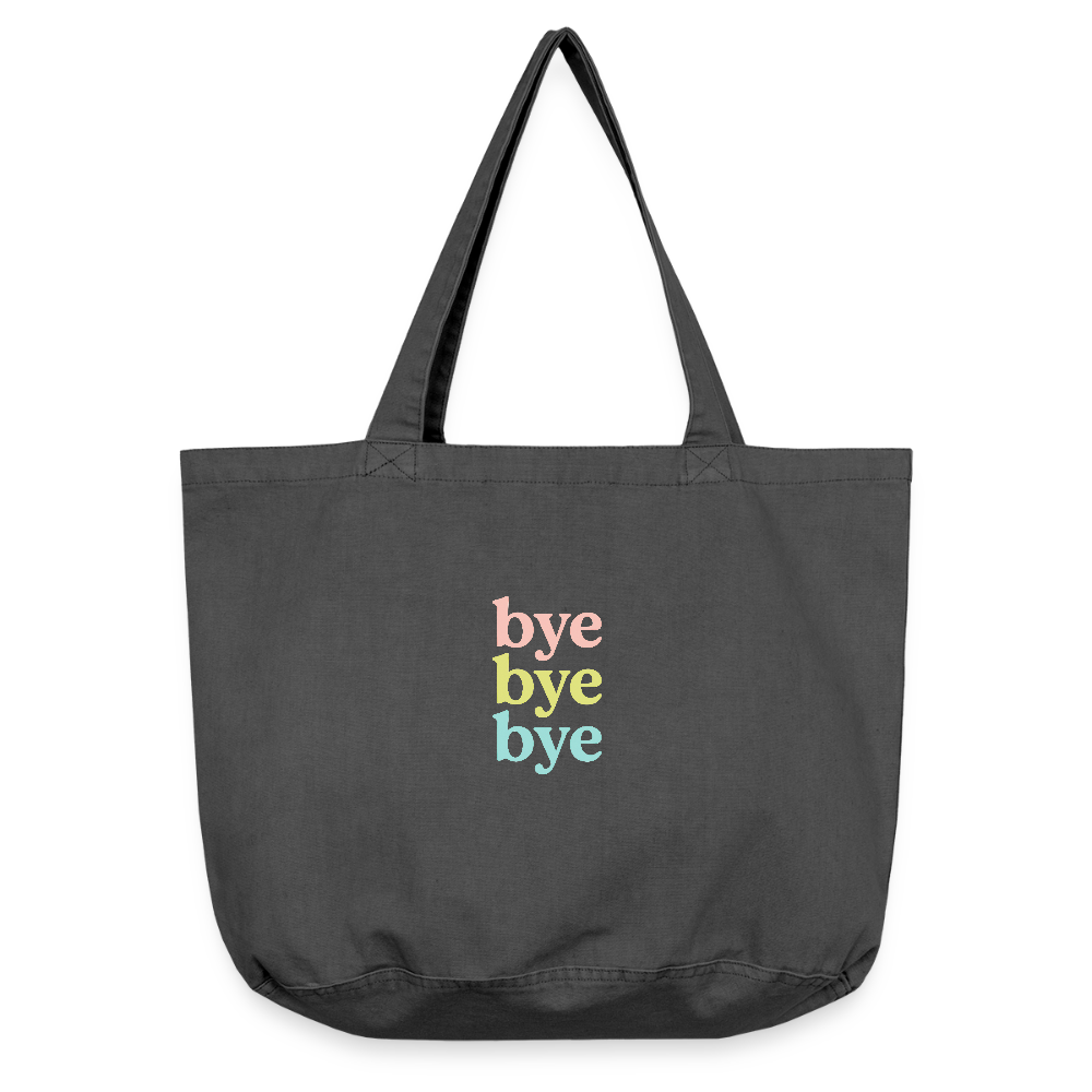 Vintage-Washed Shopper "bye bye bye" - Vintage Schwarz
