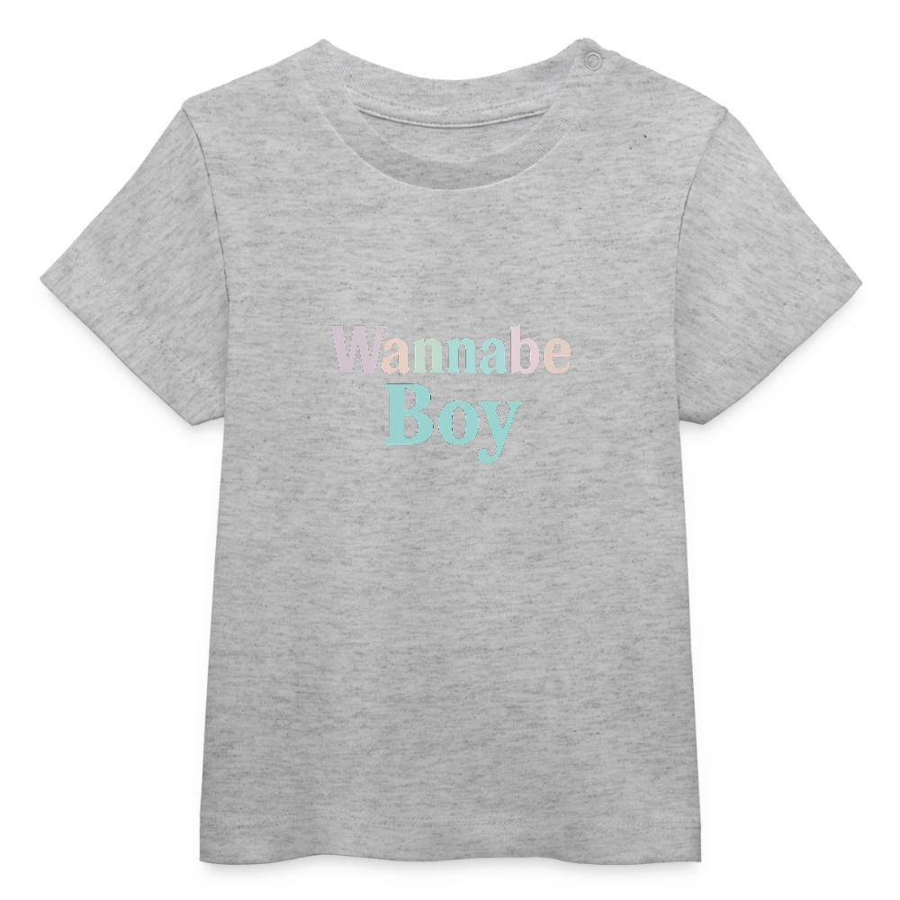 Baby Bio-T-Shirt "Wannabe Boy" - Grau meliert