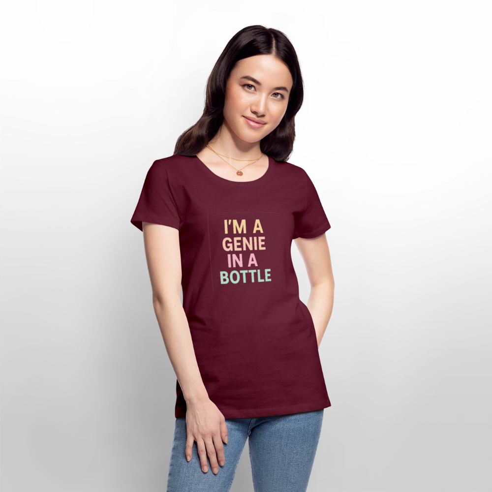 Frauen Premium T-Shirt "genie in a bottle" - Burgunderrot