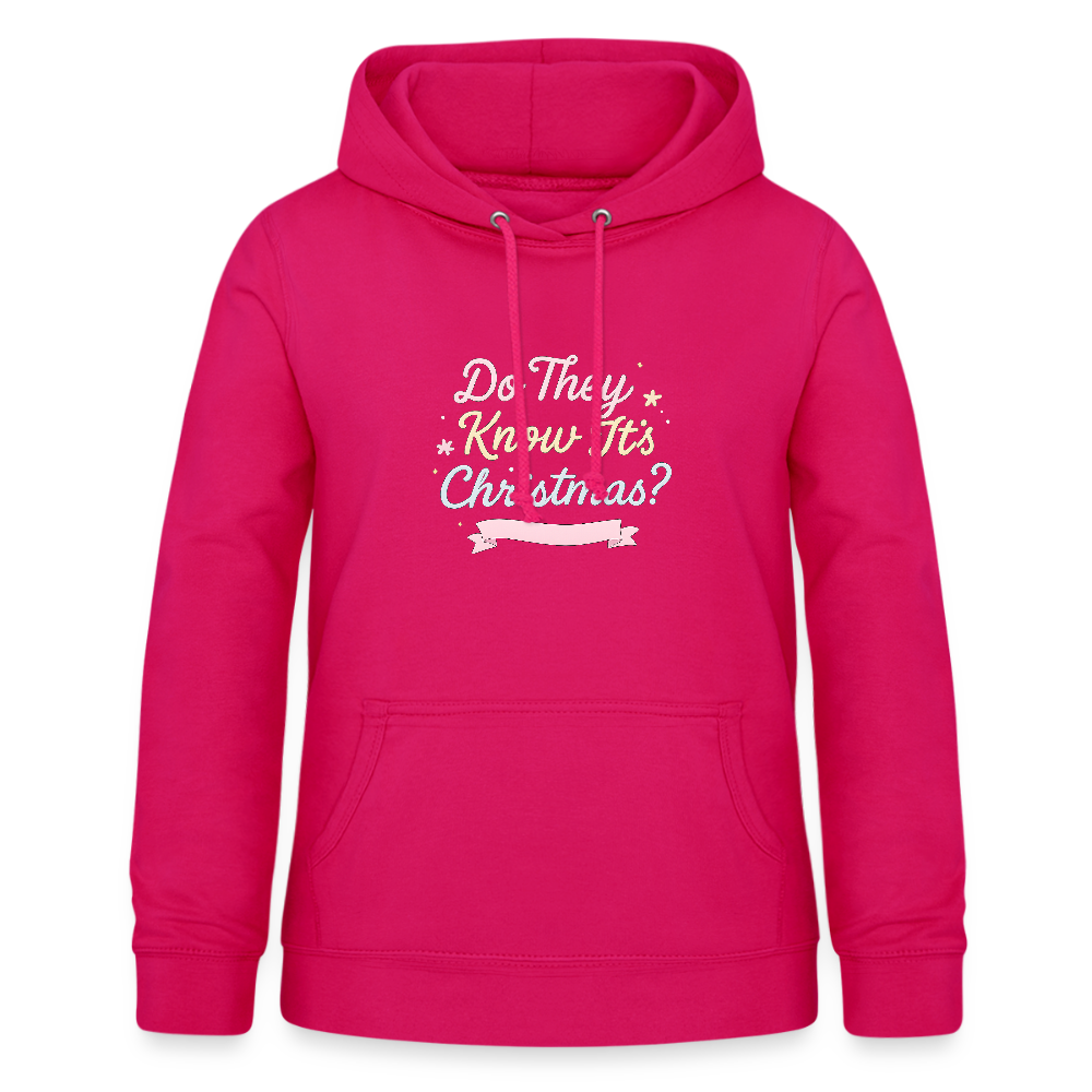 Frauen Hoodie "Do They Know It's Christmas?" - dunkles Pink