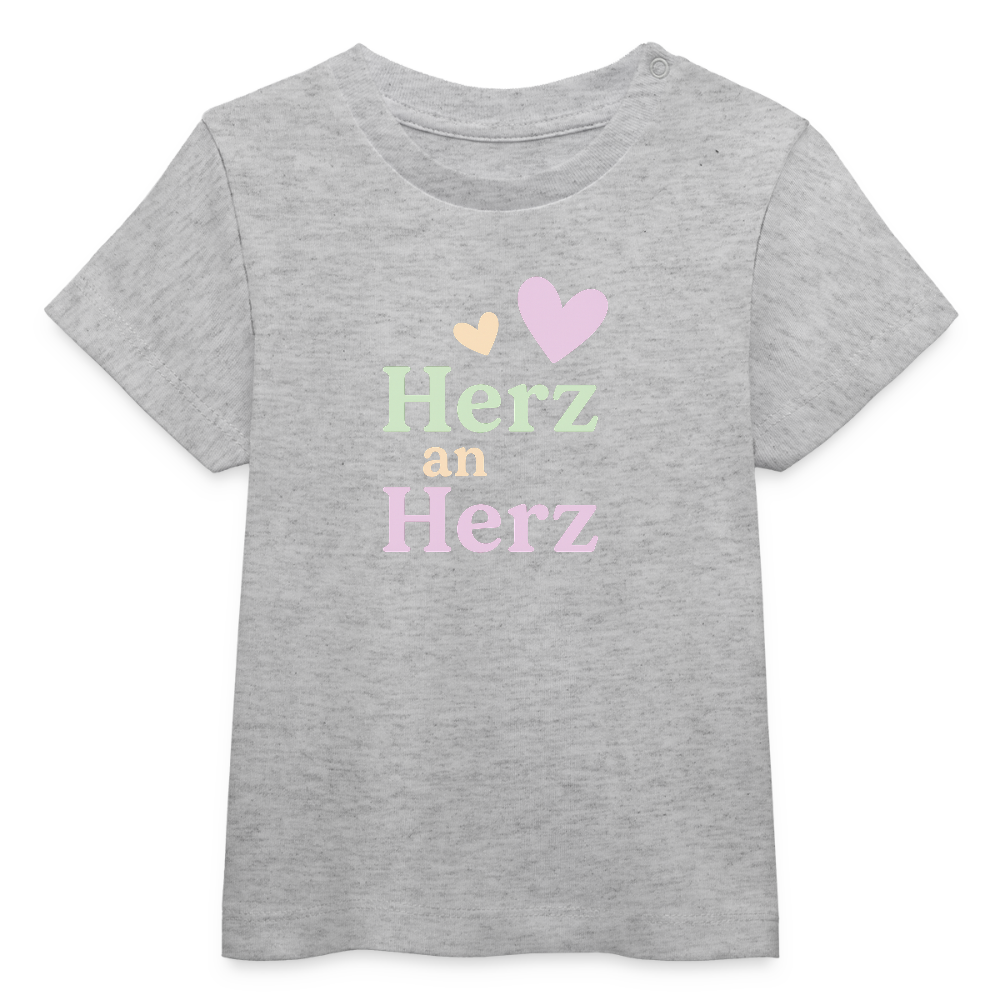 Baby Bio-T-Shirt "Herz an Herz" - Grau meliert