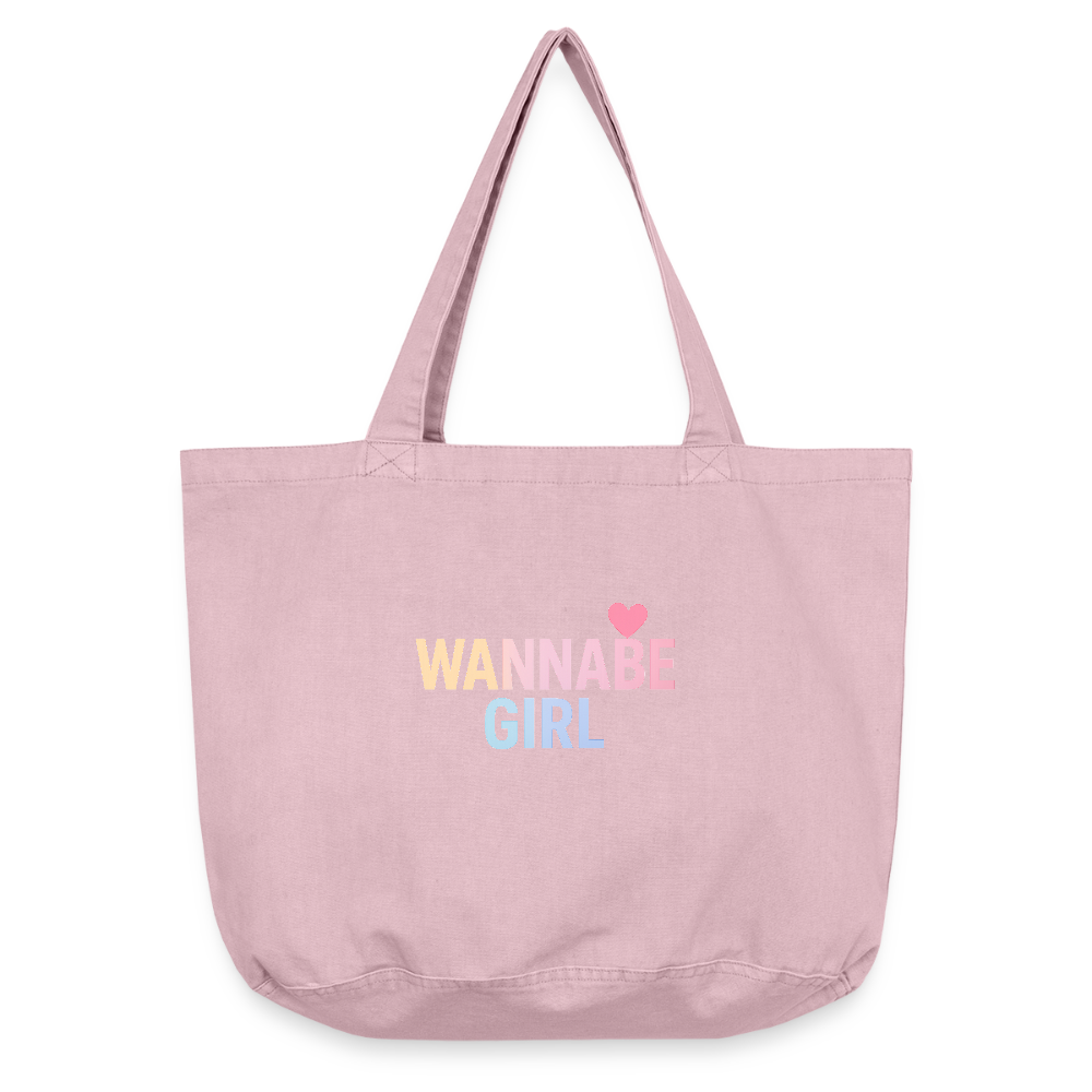 Vintage-Washed Shopper "Wannabe Girl" - Vintage Rosa