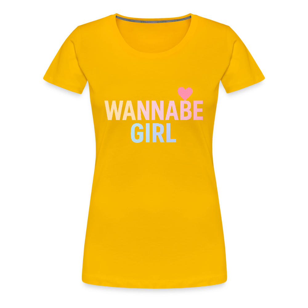 Frauen Premium T-Shirt "Wannabe Girl" - Sonnengelb