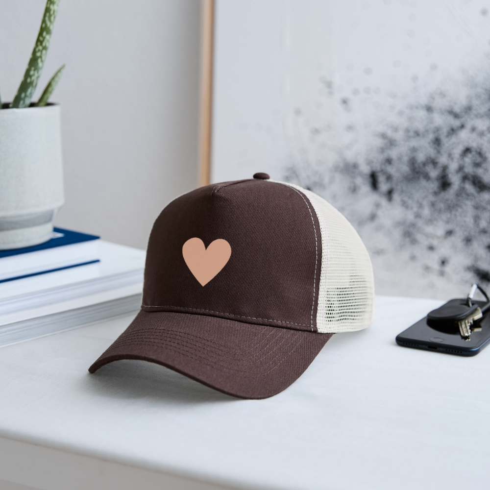 Cap "Herz" - Braun/Beige