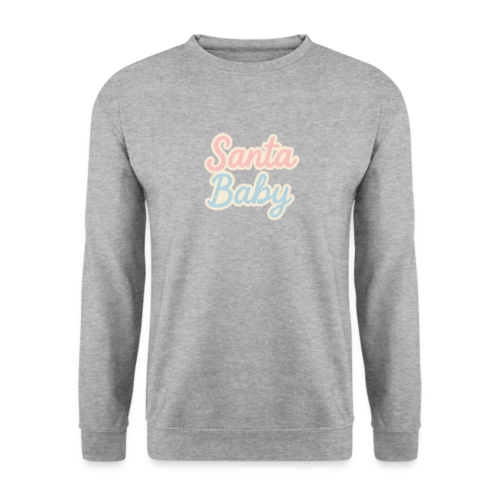 Unisex Pullover "Santa Baby" - Weißgrau meliert