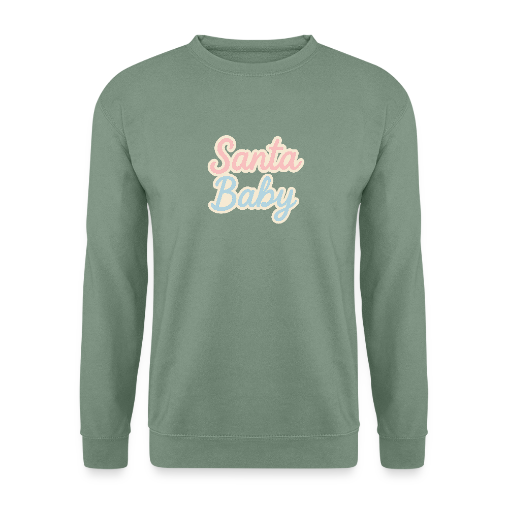 Unisex Pullover "Santa Baby" - Graugrün