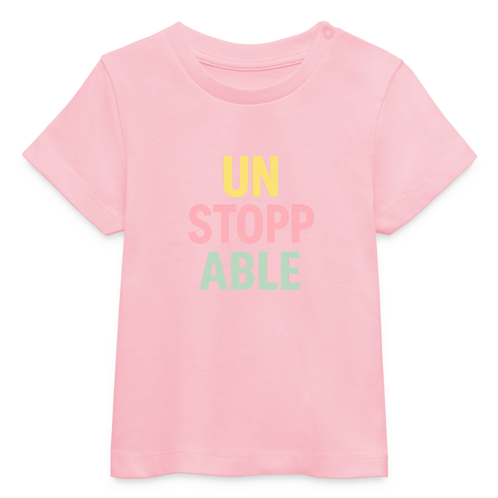Baby Bio-T-Shirt "unstoppable" - Hellrosa
